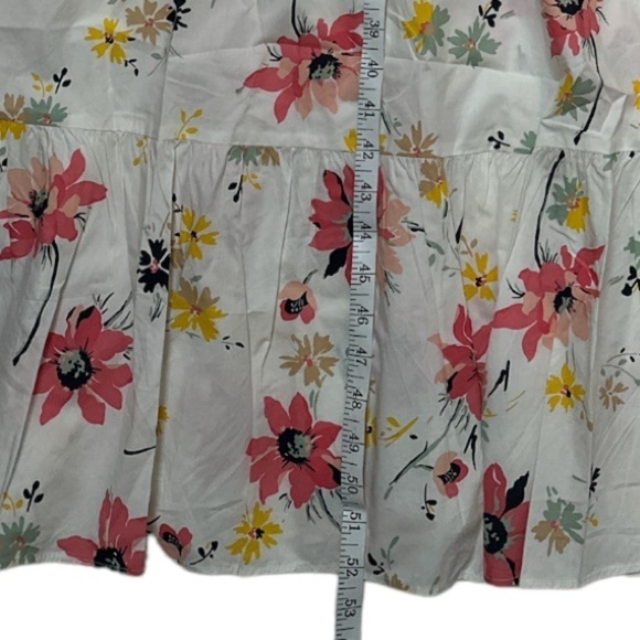Gap Tiered Midi Dress Floral Skirt Button Front Back Zipper Sleeveless NWT - Picture 11 of 11